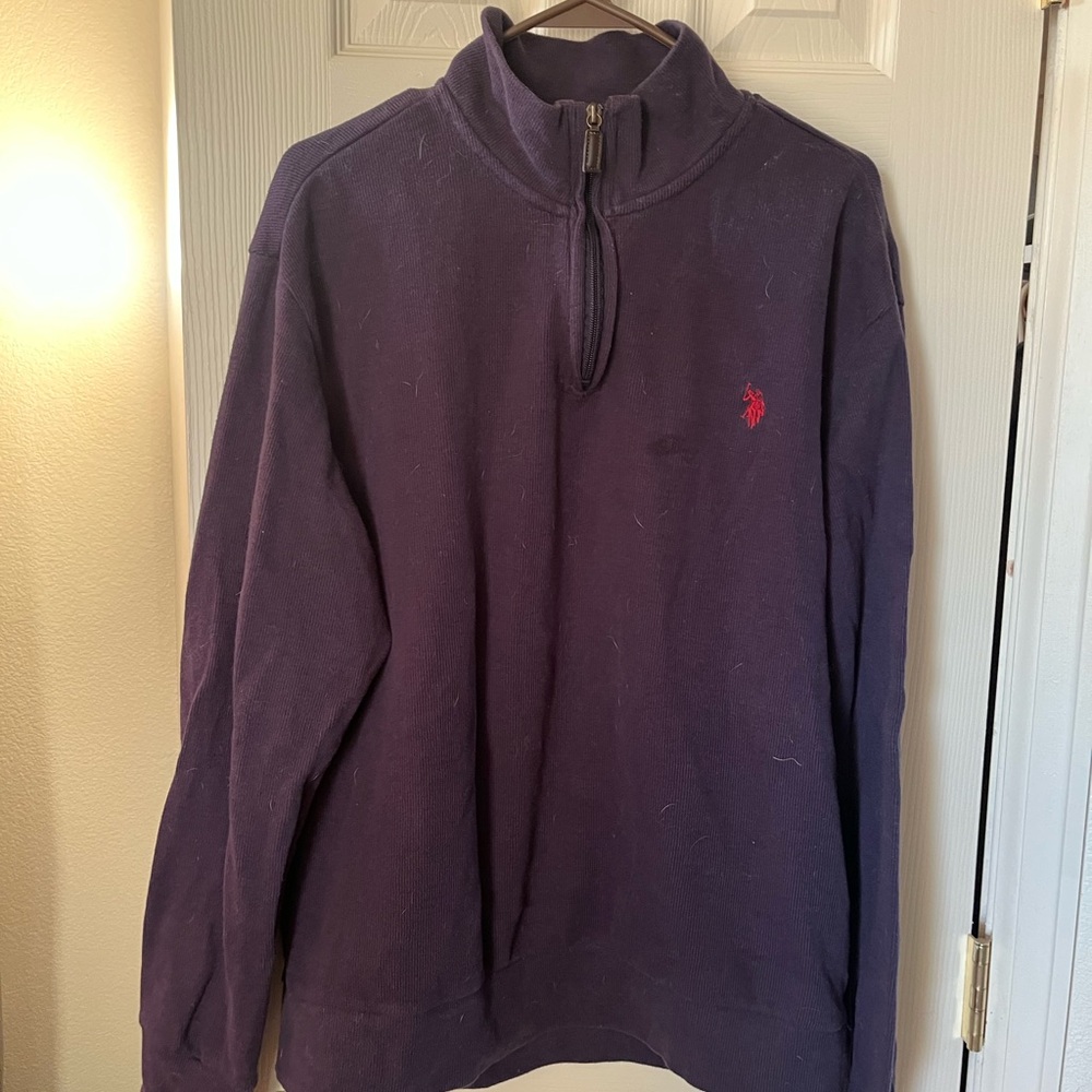 RALPH POLO neck zip long sleeve blue sz xl